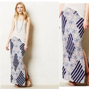 ANTHROPOLOGIE MAEVE VERANDA STRIPED FLORAL MAXI SKIRT SIZE SMALL